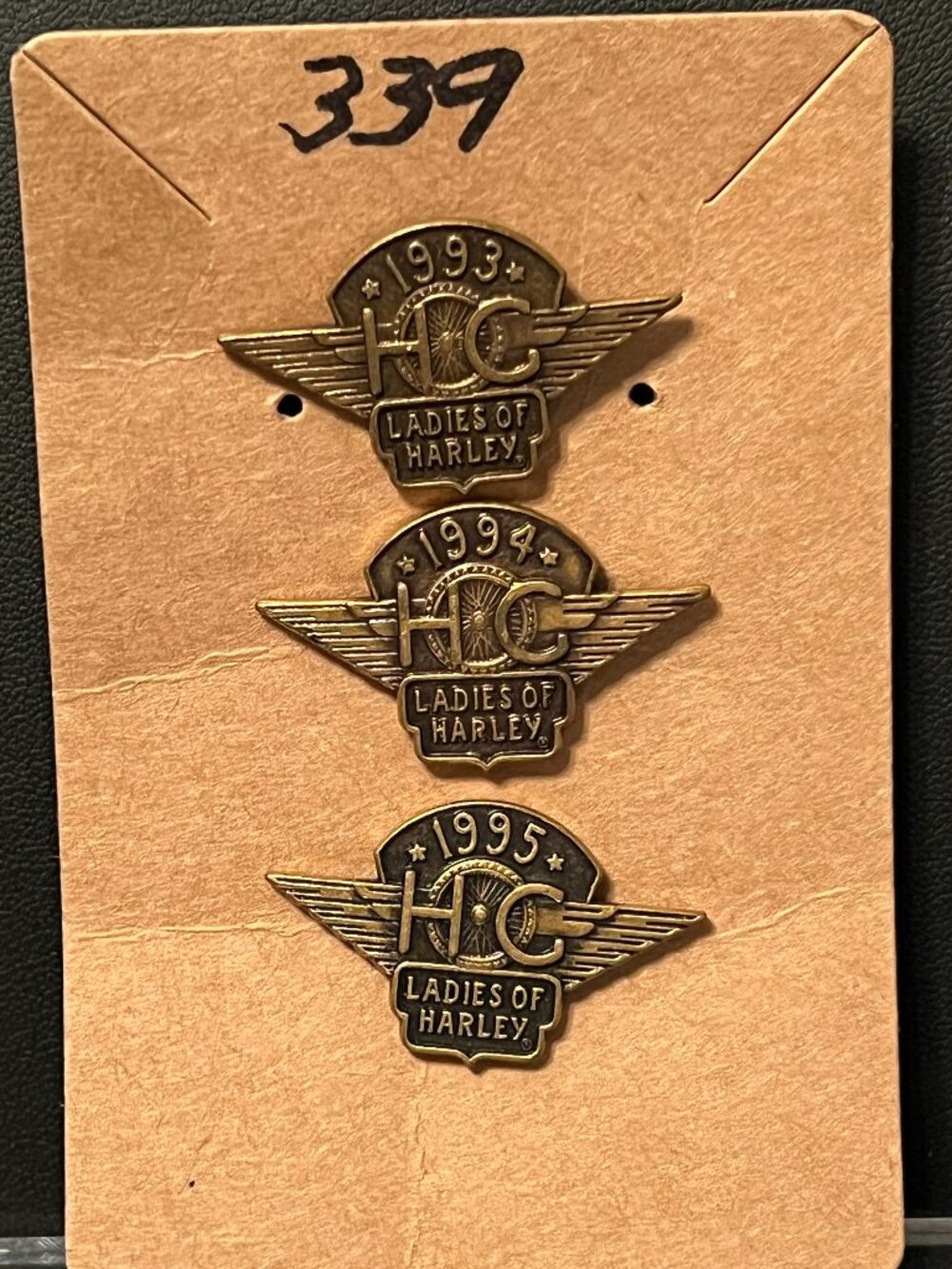 VTG 1993, 1994, 1995 HOG (Harley Owners Group) Ladies of Harley Pins (339)